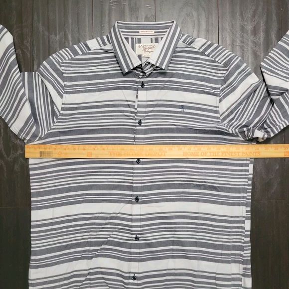 Original Penguin Mens XL Gray White Button Down Shirt Heritage Slim Fit … - Picture 7 of 14